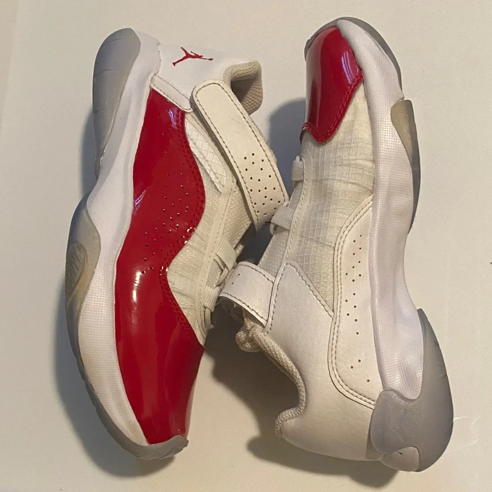 Kids Nike Air Jordan Red and White Sneakers Size 1.5 Y